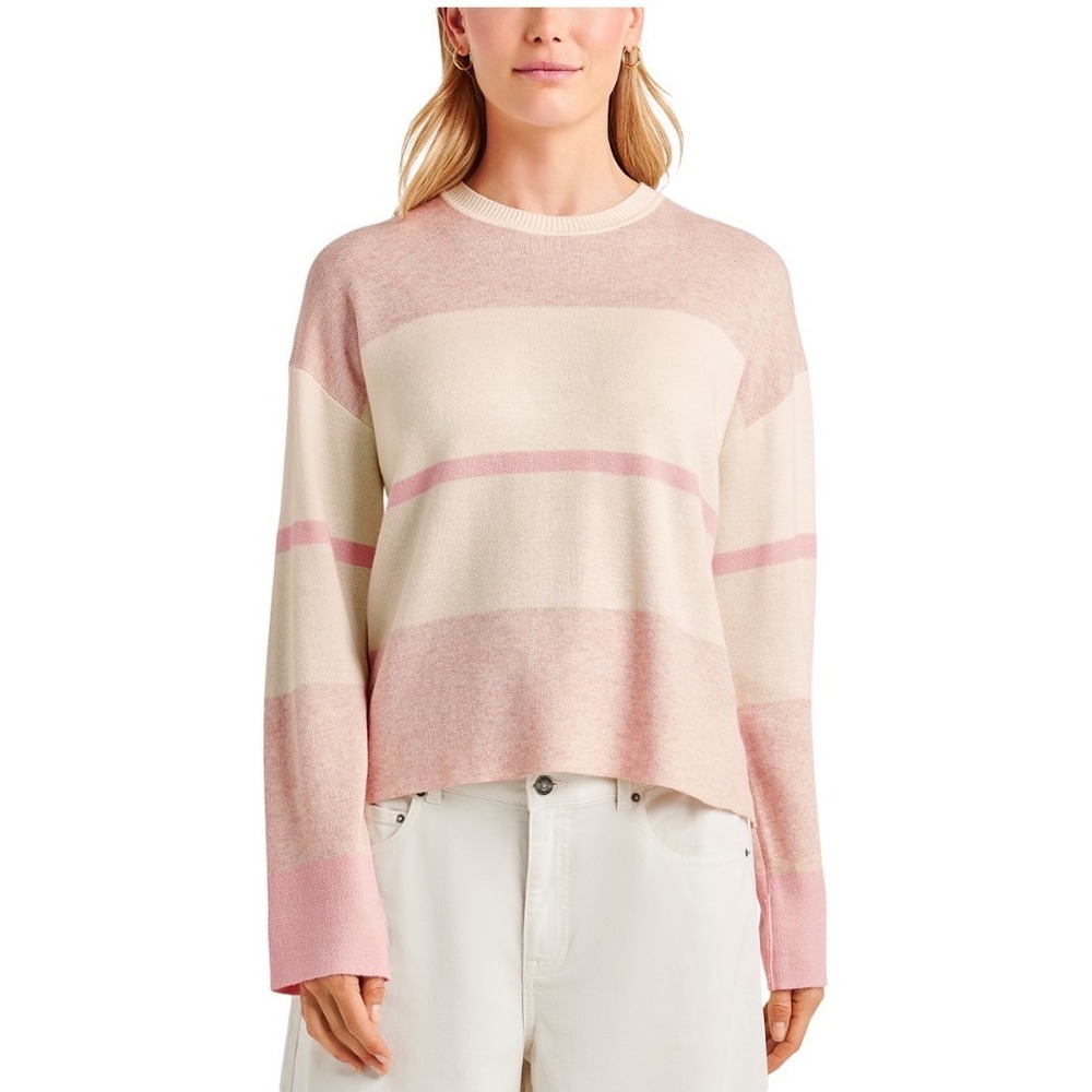 Splendid‎ Georgie Striped Sweater Canyon Rose Pink Crewneck RW3S991 Large